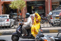 On the &rsquo;phone, side saddle
